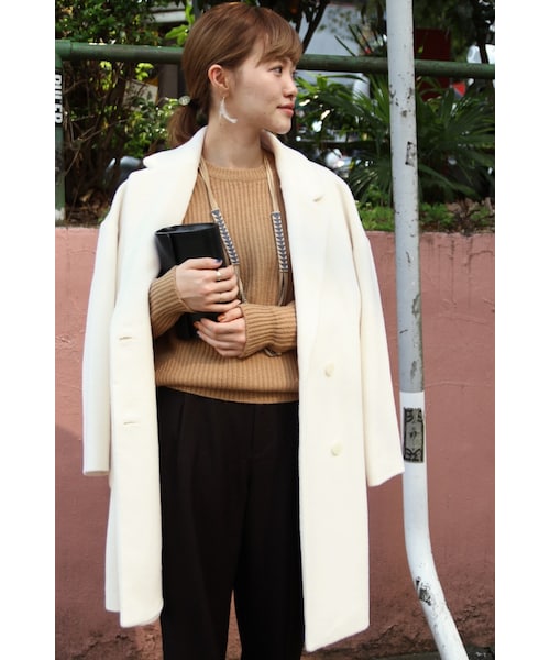 JOURNAL STANDARD relume（ジャーナルスタンダード　レリューム）の「《予約》シャギー オーバーコート◆（ジャケット/アウター・レディース・グレーA/ホワイト・フリー）」の2枚目の写真