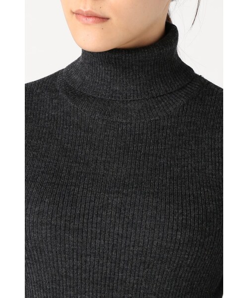 JOURNAL STANDARD（ジャーナルスタンダード）の「リブボーダー ムジ タートルネックプルオーバー◆（トップス・レディース・ブラック/グレー/ホワイト A/ナチュラル・フリー）」の12枚目の写真