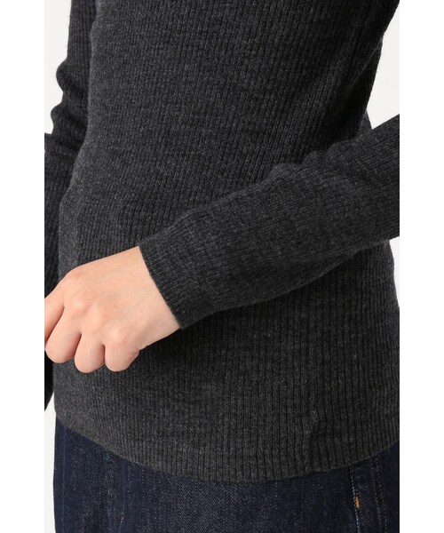 JOURNAL STANDARD（ジャーナルスタンダード）の「リブボーダー ムジ タートルネックプルオーバー◆（トップス・レディース・ブラック/グレー/ホワイト A/ナチュラル・フリー）」の14枚目の写真