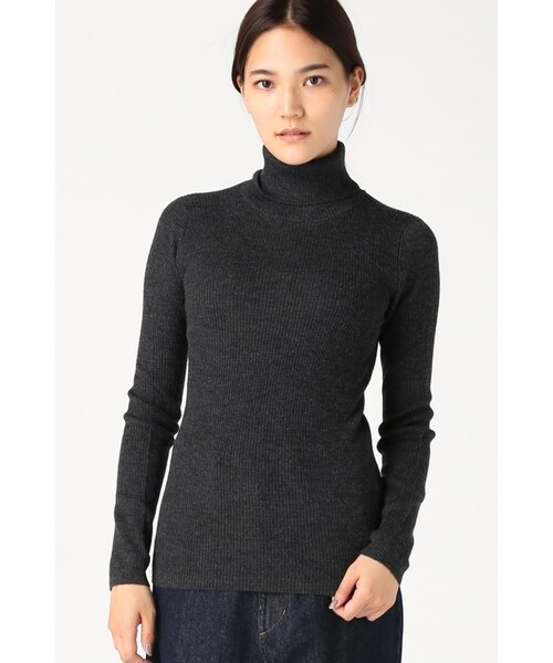 JOURNAL STANDARD（ジャーナルスタンダード）の「リブボーダー ムジ タートルネックプルオーバー◆（トップス・レディース・ブラック/グレー/ホワイト A/ナチュラル・フリー）」の4枚目の写真