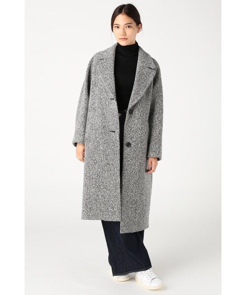 JOURNAL STANDARD（ジャーナルスタンダード）の「リブボーダー ムジ タートルネックプルオーバー◆（トップス・レディース・ブラック/グレー/ホワイト A/ナチュラル・フリー）」の5枚目の写真