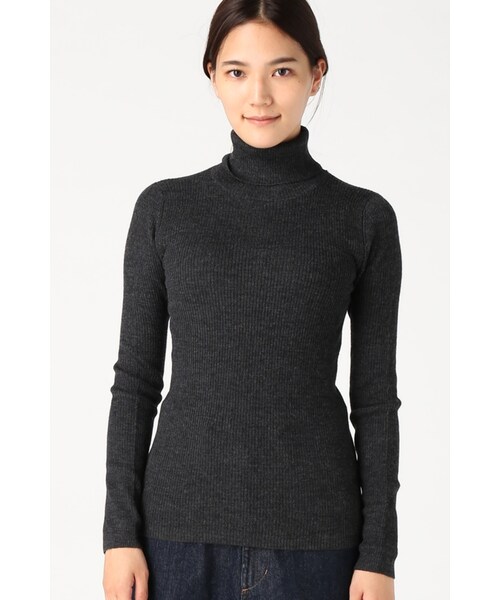 JOURNAL STANDARD（ジャーナルスタンダード）の「リブボーダー ムジ タートルネックプルオーバー◆（トップス・レディース・ブラック/グレー/ホワイト A/ナチュラル・フリー）」の9枚目の写真