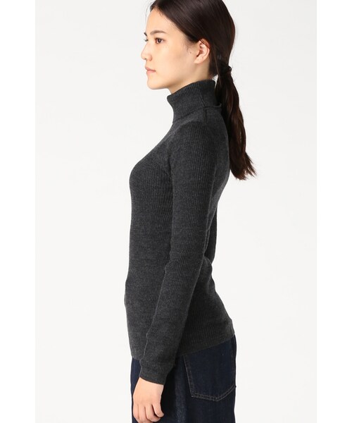 JOURNAL STANDARD（ジャーナルスタンダード）の「リブボーダー ムジ タートルネックプルオーバー◆（トップス・レディース・ブラック/グレー/ホワイト A/ナチュラル・フリー）」の10枚目の写真