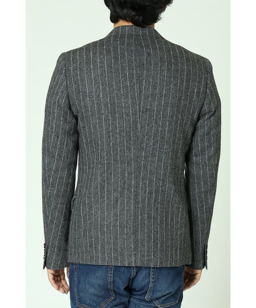 JOURNAL STANDARD（ジャーナルスタンダード）の「《予約》ホームスパンストライプ2Bジャケット◆（ジャケット/アウター・メンズ・グレーA/ネイビー A・S/M/L）」の5枚目の写真