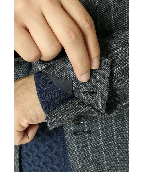 JOURNAL STANDARD（ジャーナルスタンダード）の「《予約》ホームスパンストライプ2Bジャケット◆（ジャケット/アウター・メンズ・グレーA/ネイビー A・S/M/L）」の11枚目の写真