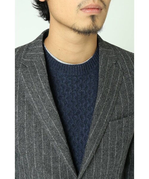 JOURNAL STANDARD（ジャーナルスタンダード）の「《予約》ホームスパンストライプ2Bジャケット◆（ジャケット/アウター・メンズ・グレーA/ネイビー A・S/M/L）」の7枚目の写真