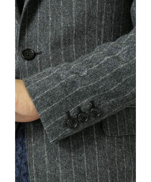 JOURNAL STANDARD（ジャーナルスタンダード）の「《予約》ホームスパンストライプ2Bジャケット◆（ジャケット/アウター・メンズ・グレーA/ネイビー A・S/M/L）」の9枚目の写真