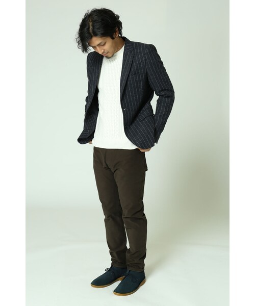 JOURNAL STANDARD（ジャーナルスタンダード）の「《予約》ホームスパンストライプ2Bジャケット◆（ジャケット/アウター・メンズ・グレーA/ネイビー A・S/M/L）」の13枚目の写真
