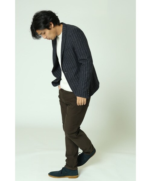 JOURNAL STANDARD（ジャーナルスタンダード）の「《予約》ホームスパンストライプ2Bジャケット◆（ジャケット/アウター・メンズ・グレーA/ネイビー A・S/M/L）」の14枚目の写真