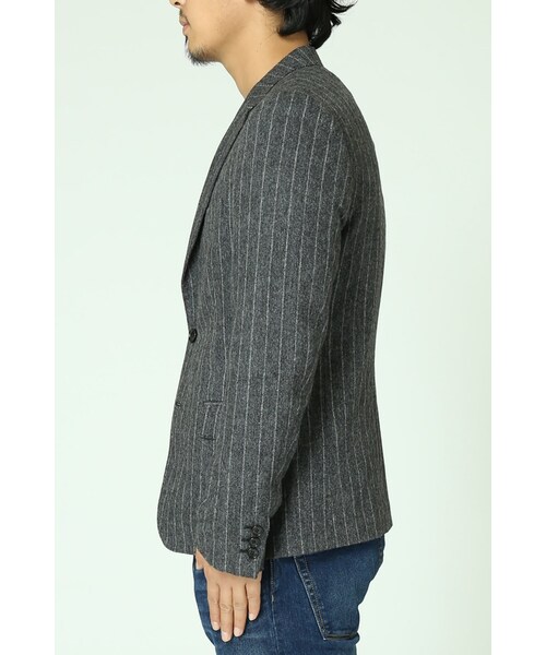 JOURNAL STANDARD（ジャーナルスタンダード）の「《予約》ホームスパンストライプ2Bジャケット◆（ジャケット/アウター・メンズ・グレーA/ネイビー A・S/M/L）」の4枚目の写真