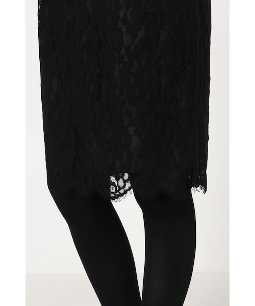 La TOTALITE（ラトータリテ）の「ツイカサイドグログランレーススカート（スカート・レディース・ブラック/カーキ・36/38）」の8枚目の写真