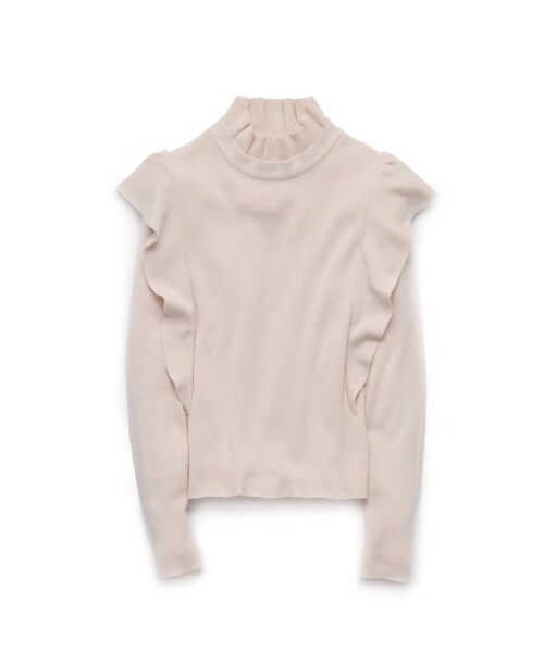 SNIDEL(スナイデル)の「フリルデザインニットプルオーバー(ニット・レディース・IVR/KKI/BLK・F)」の1枚目の写真