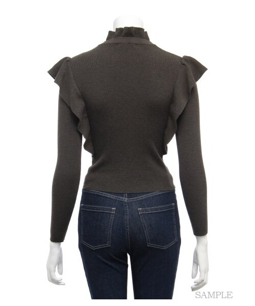 SNIDEL(スナイデル)の「フリルデザインニットプルオーバー(ニット・レディース・IVR/KKI/BLK・F)」の5枚目の写真