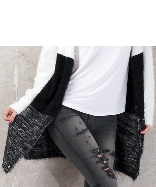 BLAIR by MOERY（ブレア）の「グラデシャギーニットカーディガン（カーディガン/ボレロ・レディース・ブラック/ブルー/レッド・FREE）」の11枚目の写真