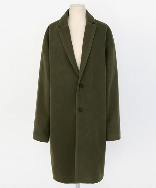 DHOLIC（ディーホリック）の「シングルボタンチェスターコート（チェスターコート・レディース・ベージュ/カーキ/グレー/ブラック/ネイビー・M/L）」の4枚目の写真