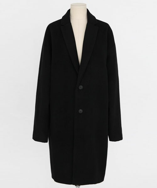 DHOLIC（ディーホリック）の「シングルボタンチェスターコート（チェスターコート・レディース・ベージュ/カーキ/グレー/ブラック/ネイビー・M/L）」の2枚目の写真