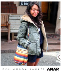 ANAP | ケミカルウオッシュデニム×ボアジャケット(ジャケット/アウター)