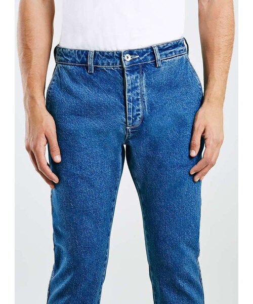 TOPMAN（トップマン）の「Blue Denim Chinos（デニムパンツ・メンズ・Blue・28S/30S/32S/30R/32R/32L/34L/36L）」の5枚目の写真