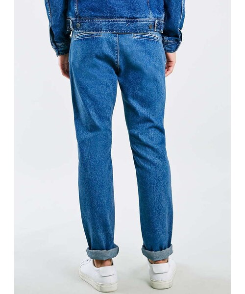 TOPMAN（トップマン）の「Blue Denim Chinos（デニムパンツ・メンズ・Blue・28S/30S/32S/30R/32R/32L/34L/36L）」の3枚目の写真