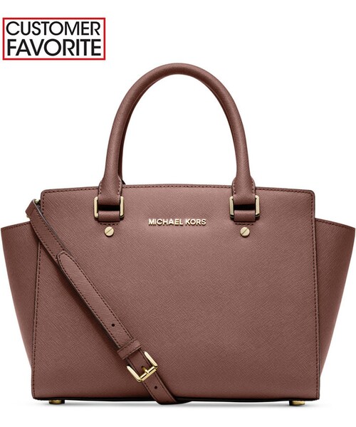 MICHAEL KORS（マイケルコース）の「MICHAEL Michael Kors Selma Medium Satchel（ショルダーバッグ・レディース・Gold/Blue/Pink/Beige・One Size）」の4枚目の写真