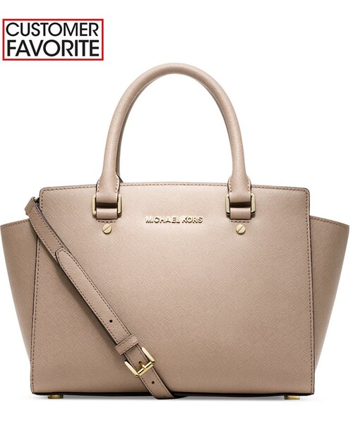 MICHAEL KORS（マイケルコース）の「MICHAEL Michael Kors Selma Medium Satchel（ショルダーバッグ・レディース・Gold/Blue/Pink/Beige・One Size）」の7枚目の写真