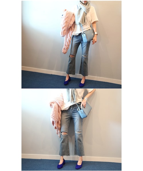 Aco Design（アコデザイン）の「ニークラッシュ デニム/ダメージデニム 