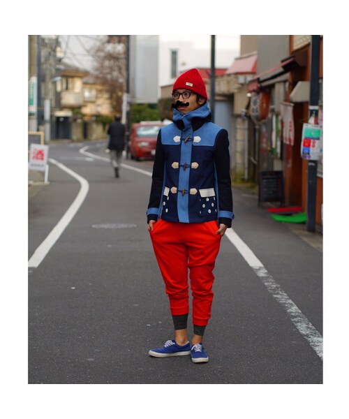 NIRAME.CO(ニラメッコ)の「ジャングルジムだっふる。 デニム ドット(ダッフルコート・メンズ・その他)」の3枚目の写真