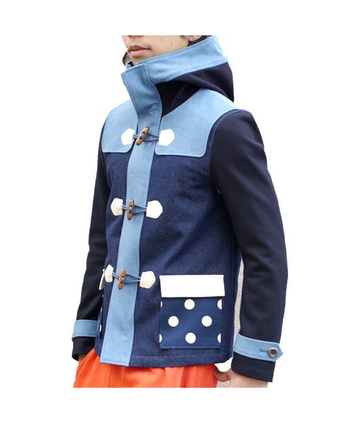 NIRAME.CO(ニラメッコ)の「ジャングルジムだっふる。 デニム ドット(ダッフルコート・メンズ・その他)」の7枚目の写真