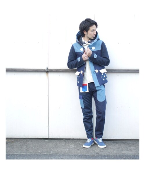 NIRAME.CO(ニラメッコ)の「ジャングルジムだっふる。 デニム ドット(ダッフルコート・メンズ・その他)」の2枚目の写真