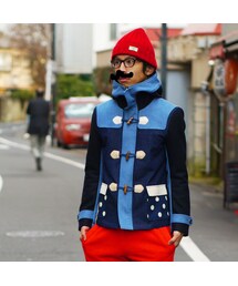 NIRAME.CO | ジャングルジムだっふる。　デニム　ドット(ダッフルコート)