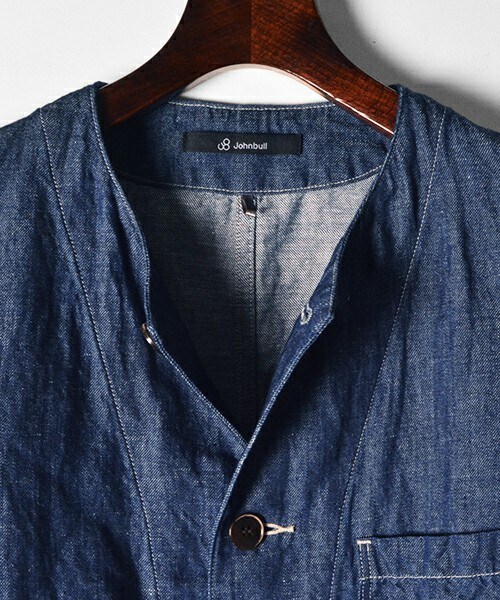 Johnbull Private labo（ジョンブルプライベートラボ）の「ノーカラージャケット（ノーカラージャケット・メンズ・ホワイト系その他/インディゴブルー・SMALL/MEDIUM/LARGE）」の8枚目の写真