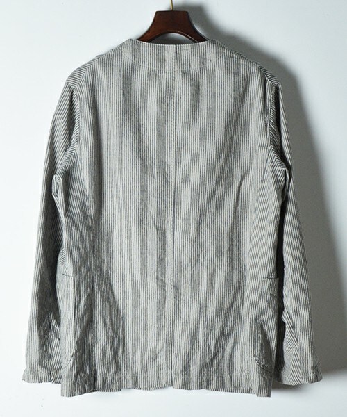 Johnbull Private labo（ジョンブルプライベートラボ）の「ノーカラージャケット（ノーカラージャケット・メンズ・ホワイト系その他/インディゴブルー・SMALL/MEDIUM/LARGE）」の11枚目の写真