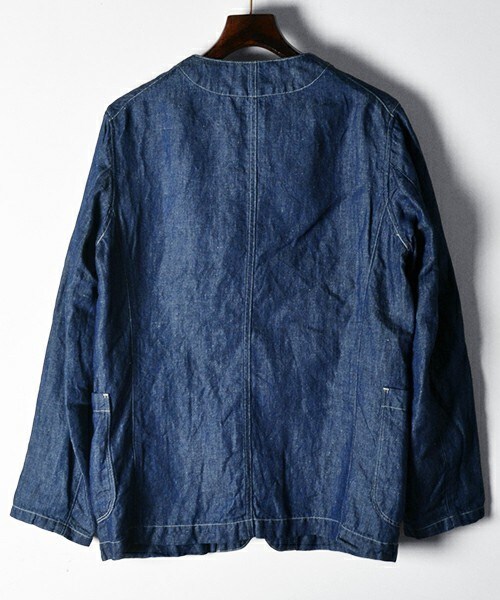 Johnbull Private labo（ジョンブルプライベートラボ）の「ノーカラージャケット（ノーカラージャケット・メンズ・ホワイト系その他/インディゴブルー・SMALL/MEDIUM/LARGE）」の7枚目の写真