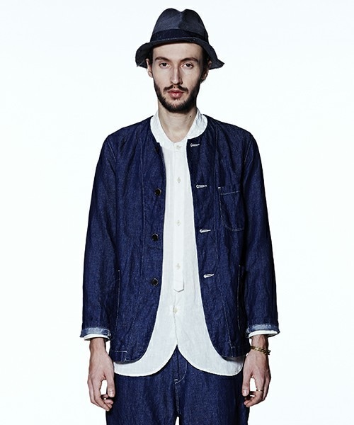 Johnbull Private labo（ジョンブルプライベートラボ）の「ノーカラージャケット（ノーカラージャケット・メンズ・ホワイト系その他/インディゴブルー・SMALL/MEDIUM/LARGE）」の3枚目の写真