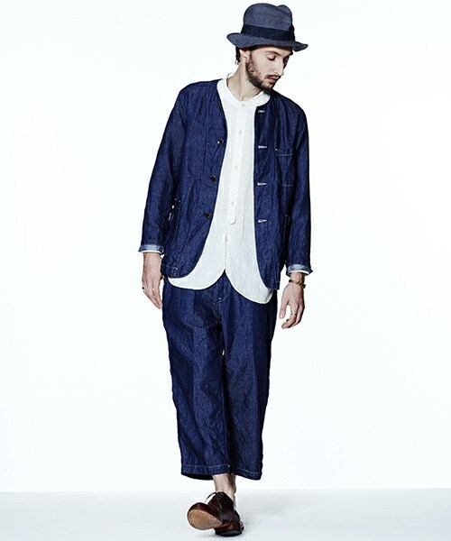 Johnbull Private labo（ジョンブルプライベートラボ）の「ワイドイージーパンツ（デニムパンツ・メンズ・ホワイト系その他/インディゴブルー・SMALL/MEDIUM/LARGE）」の4枚目の写真