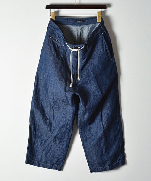 Johnbull Private labo（ジョンブルプライベートラボ）の「ワイドイージーパンツ（デニムパンツ・メンズ・ホワイト系その他/インディゴブルー・SMALL/MEDIUM/LARGE）」の6枚目の写真