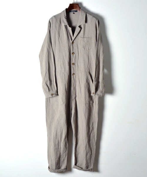 Johnbull Private labo（ジョンブルプライベートラボ）の「リネンジャンプスーツ（つなぎ/オールインワン・レディース・ブラウン系その他/ブラック・MEDIUM）」の2枚目の写真