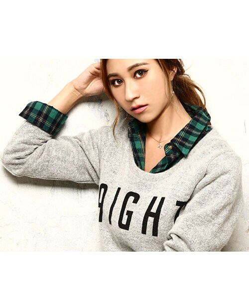 BLAIR by MOERY（ブレア）の「ロゴニットソー（ニット/セーター・レディース・グレー/ホワイト/ブルー/ブラック・FREE）」の7枚目の写真