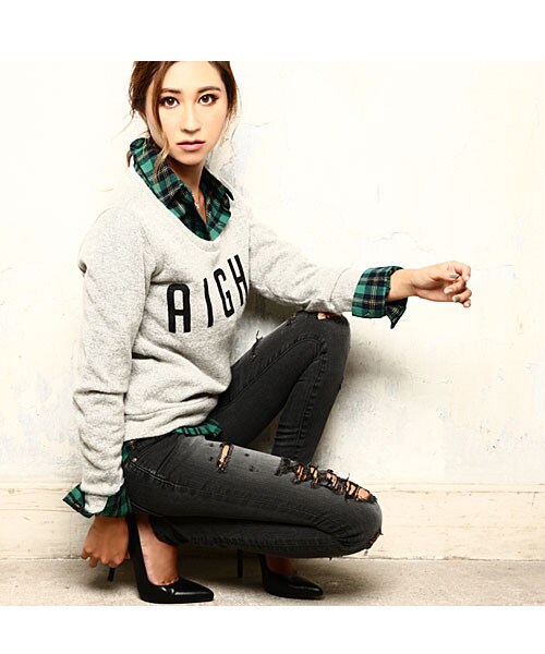 BLAIR by MOERY（ブレア）の「ロゴニットソー（ニット/セーター・レディース・グレー/ホワイト/ブルー/ブラック・FREE）」の10枚目の写真