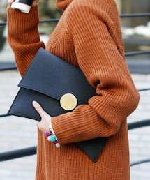 DHOLIC | フェイクスエードメタルボタンククラッチバッグ(クラッチバッグ)