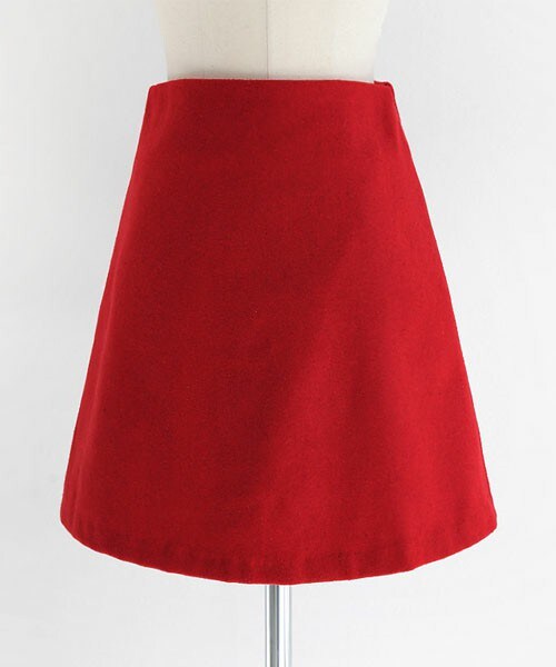 DHOLIC（ディーホリック）の「ウール混Aラインミニスカート（スカート・レディース・ブラウン/レッド/ブラック/ブラックグレー/ダークブルー・S/M）」の5枚目の写真