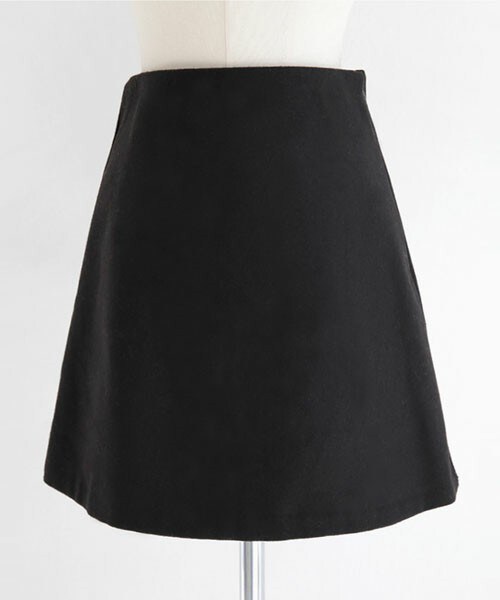 DHOLIC（ディーホリック）の「ウール混Aラインミニスカート（スカート・レディース・ブラウン/レッド/ブラック/ブラックグレー/ダークブルー・S/M）」の2枚目の写真