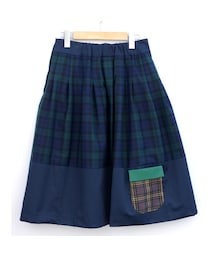 NIRAME.CO | お手伝いスカート　チェック✖️デニム(スカート)