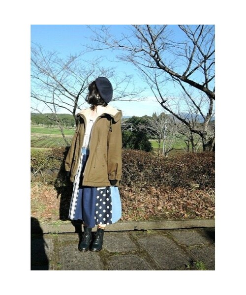 NIRAME.CO（ニラメッコ）の「お手伝いスカート　チェック✖️デニム（スカート・レディース・その他）」の2枚目の写真