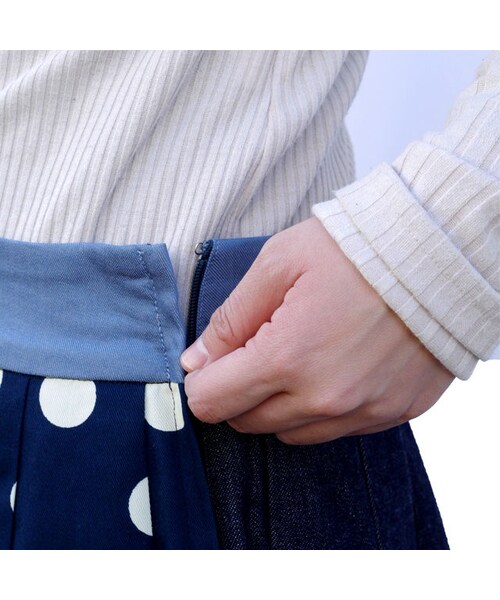 NIRAME.CO（ニラメッコ）の「お手伝いスカート　チェック✖️デニム（スカート・レディース・その他）」の13枚目の写真