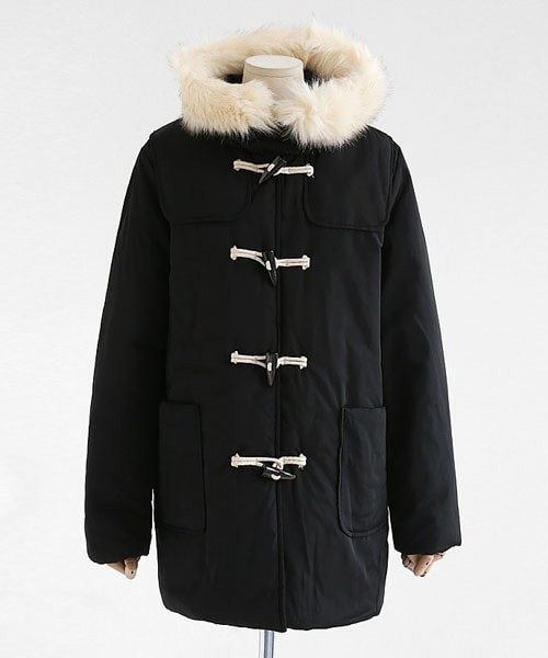 ディーホリックダウンコートアウターファーダウンジャケット ブラック