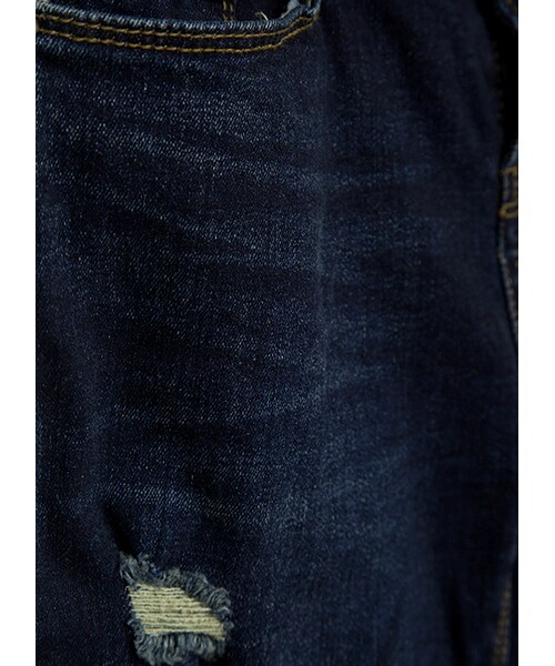 gracegift（グレースギフト）の「韓國個性質感破損牛仔褲（パンツ・レディース・藍・S）」の3枚目の写真