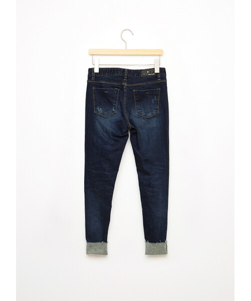 gracegift（グレースギフト）の「韓國個性質感破損牛仔褲（パンツ・レディース・藍・S）」の2枚目の写真