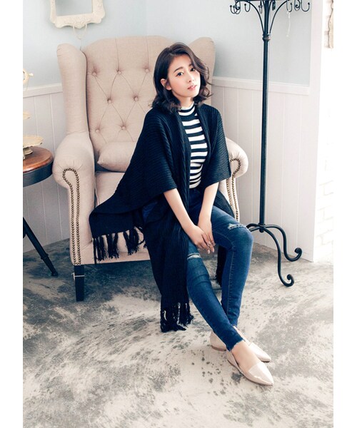 gracegift（グレースギフト）の「韓國個性質感破損牛仔褲（パンツ・レディース・藍・S）」の4枚目の写真