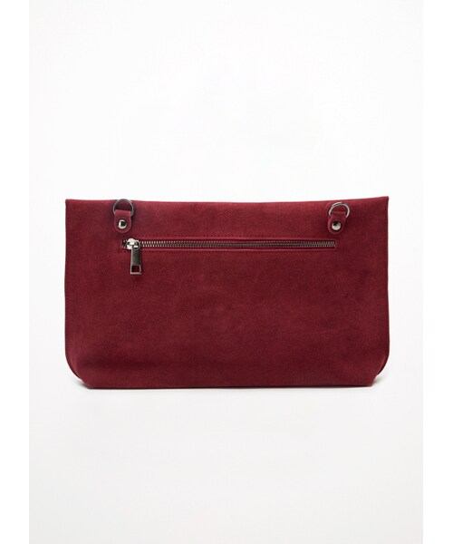 gracegift（グレースギフト）の「韓國翻折捲編麂皮流蘇包（バッグ・レディース・酒紅/黑/卡其・F）」の2枚目の写真